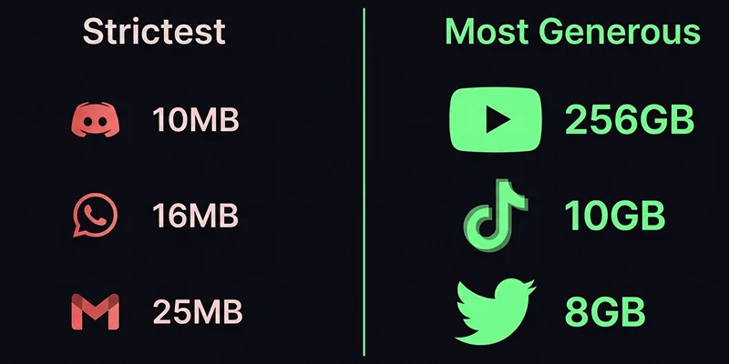 Strictest vs most generous platforms for video uploads