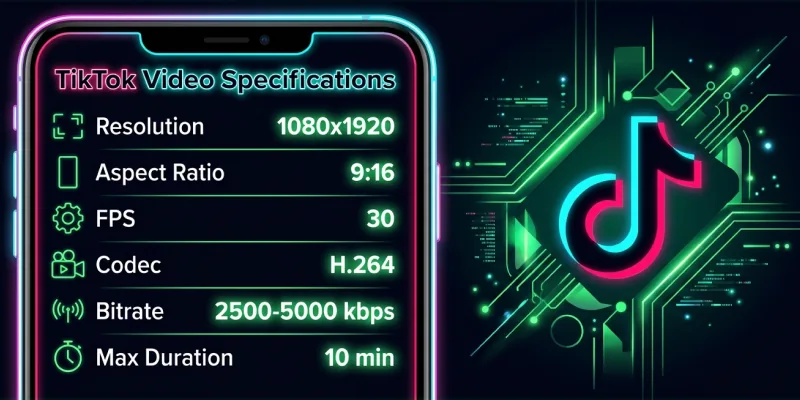 TikTok recommended video specifications resolution bitrate codec